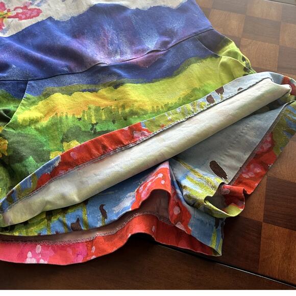 Desigual Fitted Woman Uneven Japanese Print Stretch Dress/Skort XS - Picture 10 of 11